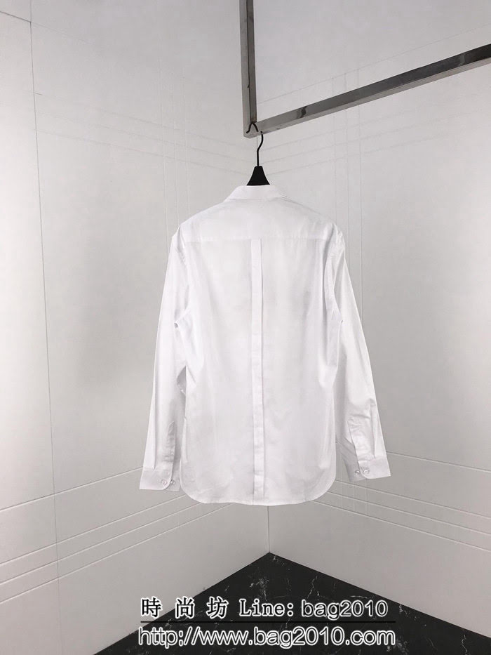 BALENCIAGA巴黎世家 18ss秋冬新款 胸前弧形字母印花logo 百搭襯衣 情侶款 ydi1444